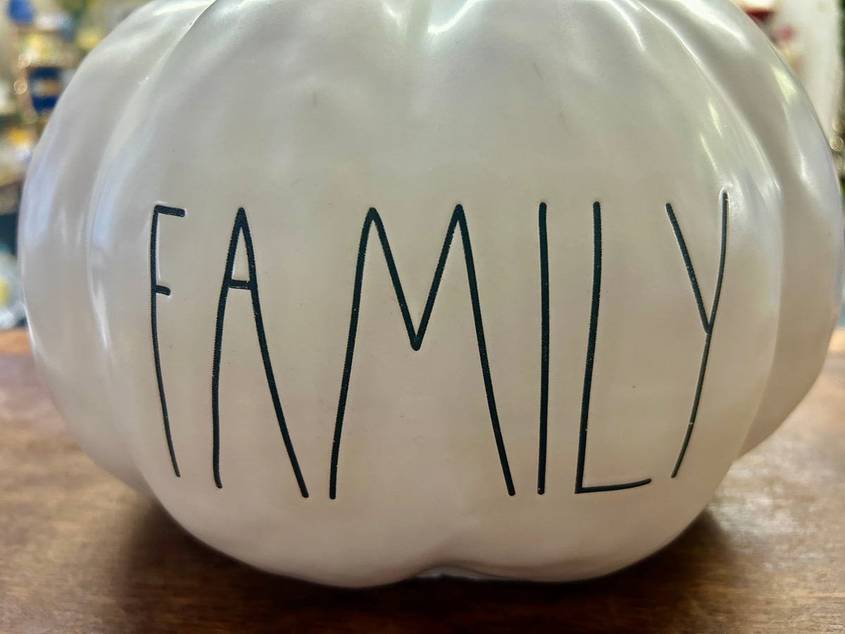 White Rae Dunn FAMILY White Pumpkin, 10"
