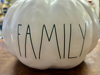 White Rae Dunn FAMILY White Pumpkin, 10"