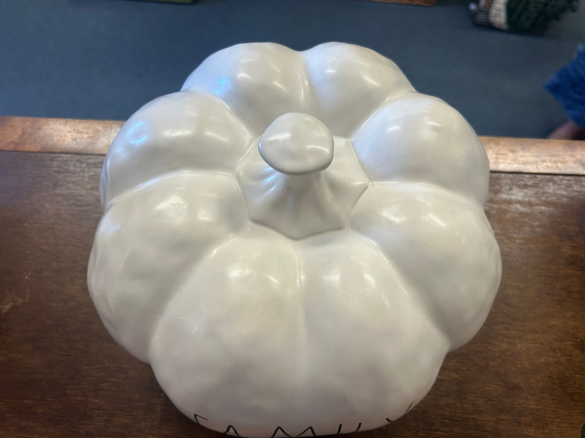 White Rae Dunn FAMILY White Pumpkin, 10"