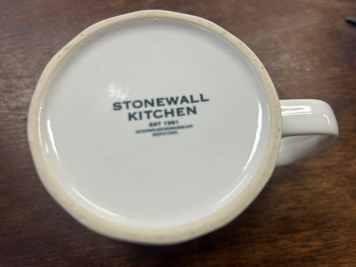Red Green White Stonewall Kitchen Mitten Mug, 3 3/4"
