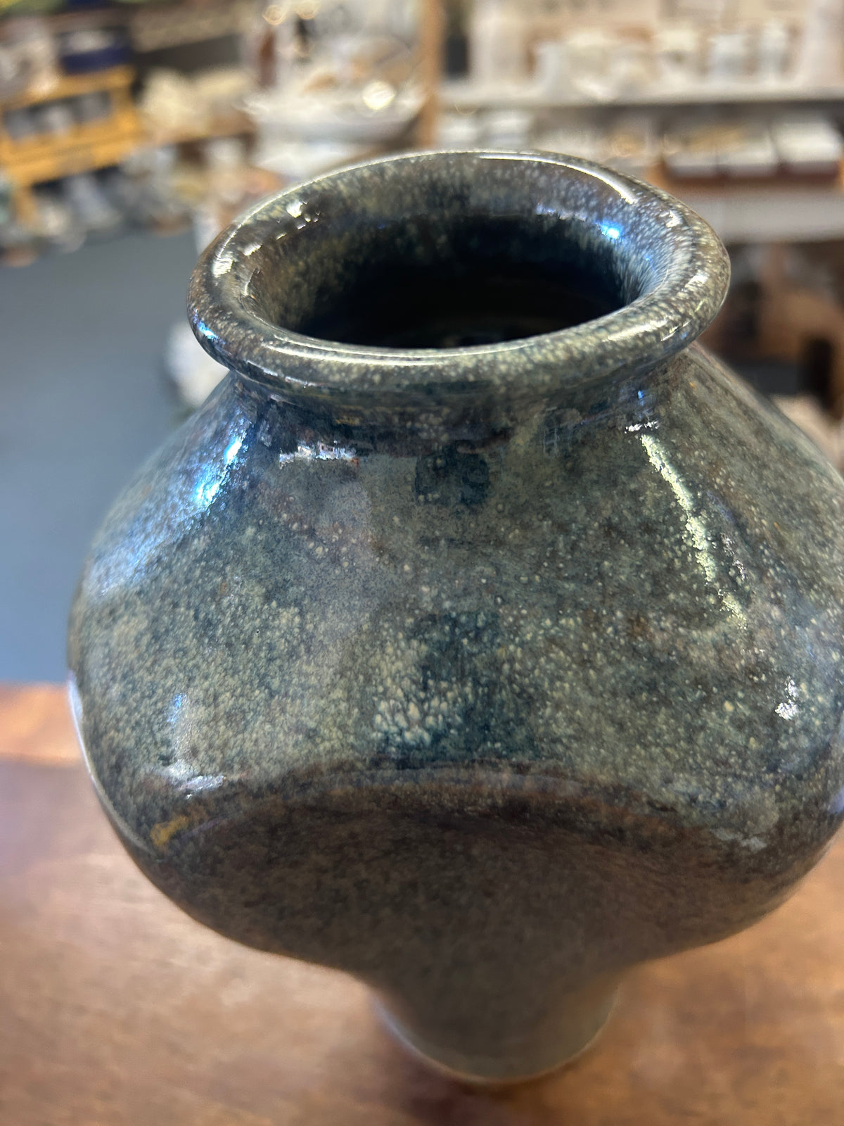 Gray  Stoneware Gray Vase, 9"