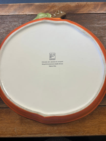 Orange Harvest Pumpkin Recipe Pie Plate, 11 1/2"