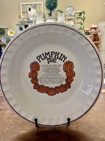 White Reading Company Pumpkin Pie Plate Baker Portugal, 11"
