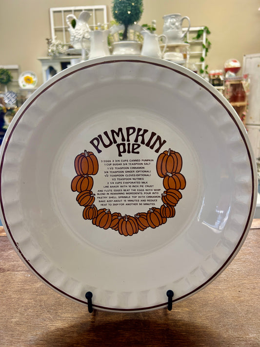 White Reading Company Pumpkin Pie Plate Baker Portugal, 11"