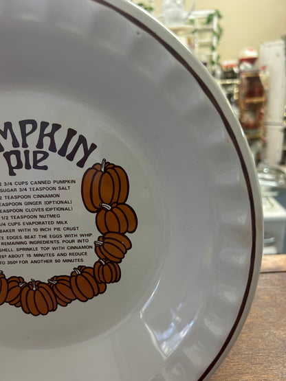 White Reading Company Pumpkin Pie Plate Baker Portugal, 11"