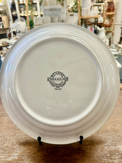 White Reading Company Pumpkin Pie Plate Baker Portugal, 11"