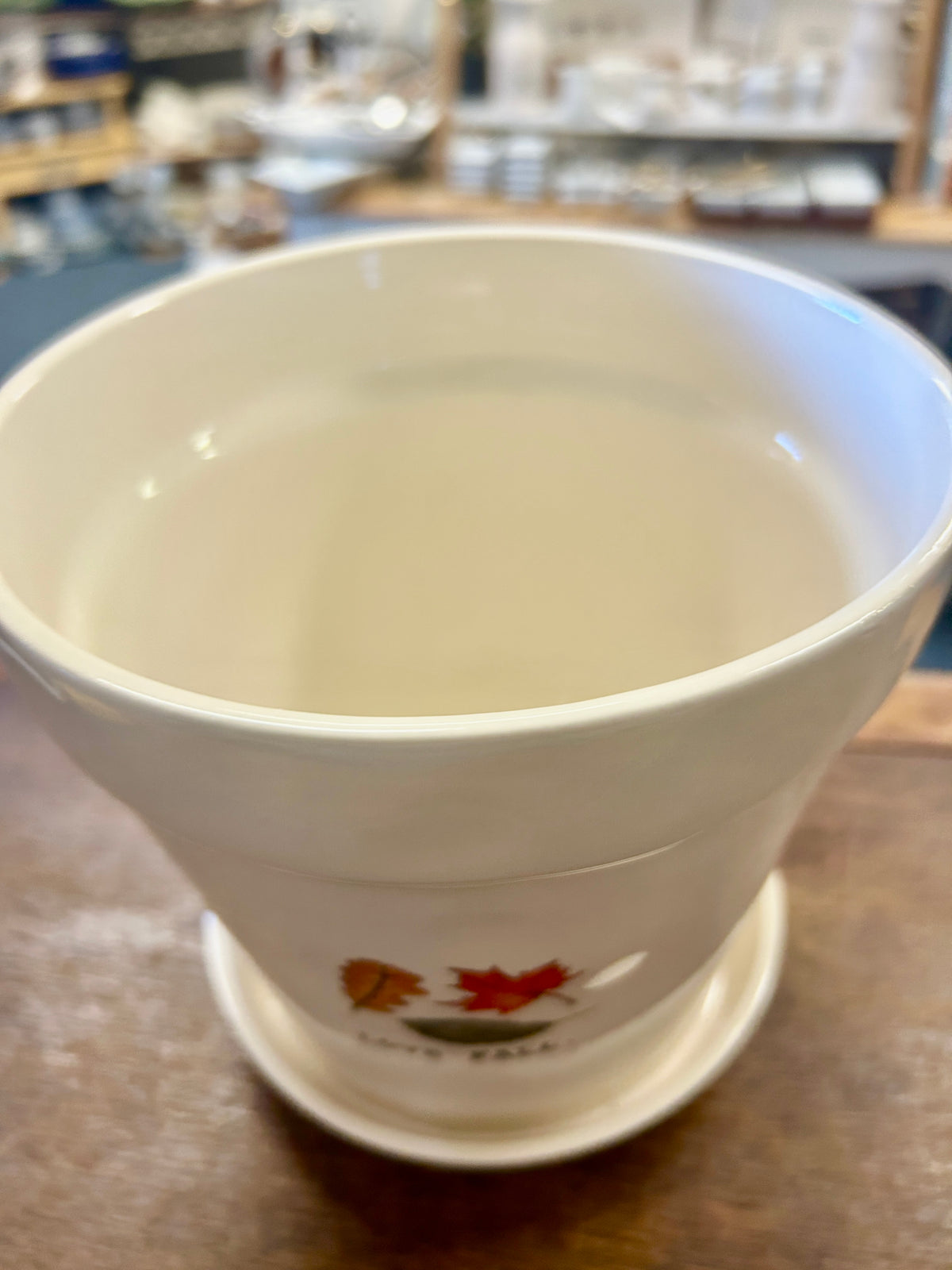 White Rae Dunn LOVE FALL Planter, 6 3/4"