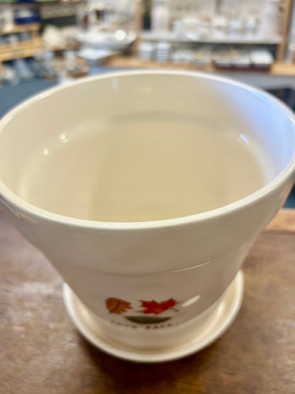 White Rae Dunn LOVE FALL Planter, 6 3/4"