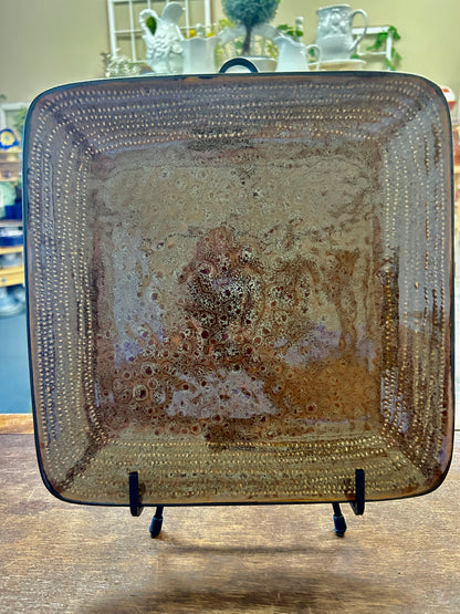 Brown Better Homes & Gardens Atlas Copper Square Plate, 10 1/2"