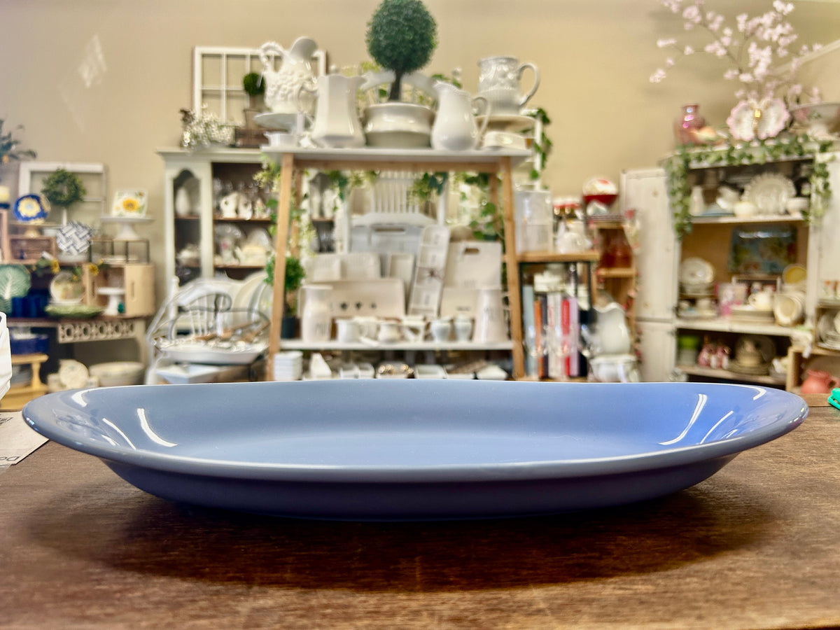 Blue Hall Vintage Blue Oval Platter, 13 1/2"
