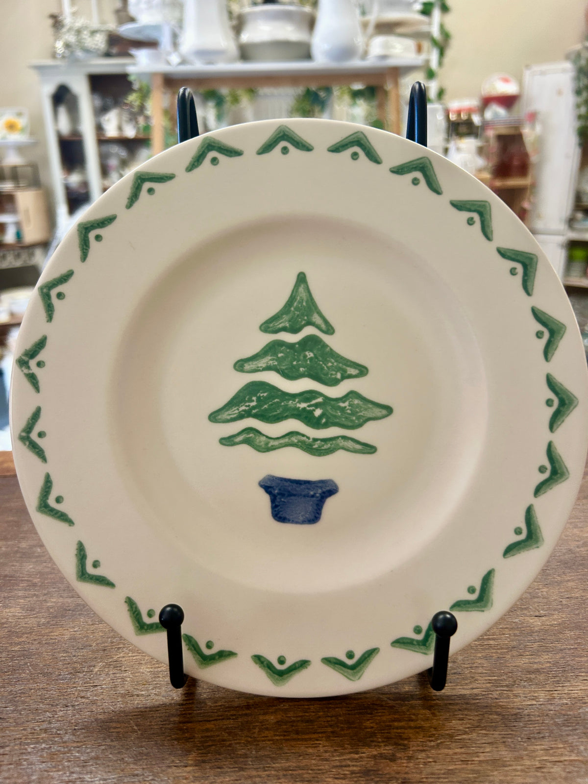 Green & Blue Pfaltzgraff Nordic Christmas Plate, 8 1/4"