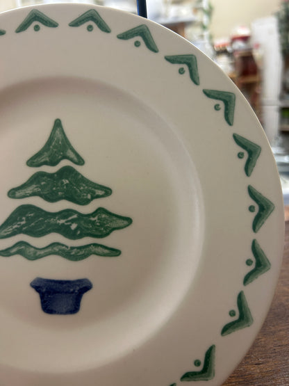 Green & Blue Pfaltzgraff Nordic Christmas Plate, 8 1/4"