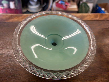 Westmoreland Vintage Green Pedestal Plate, 6 1/4"