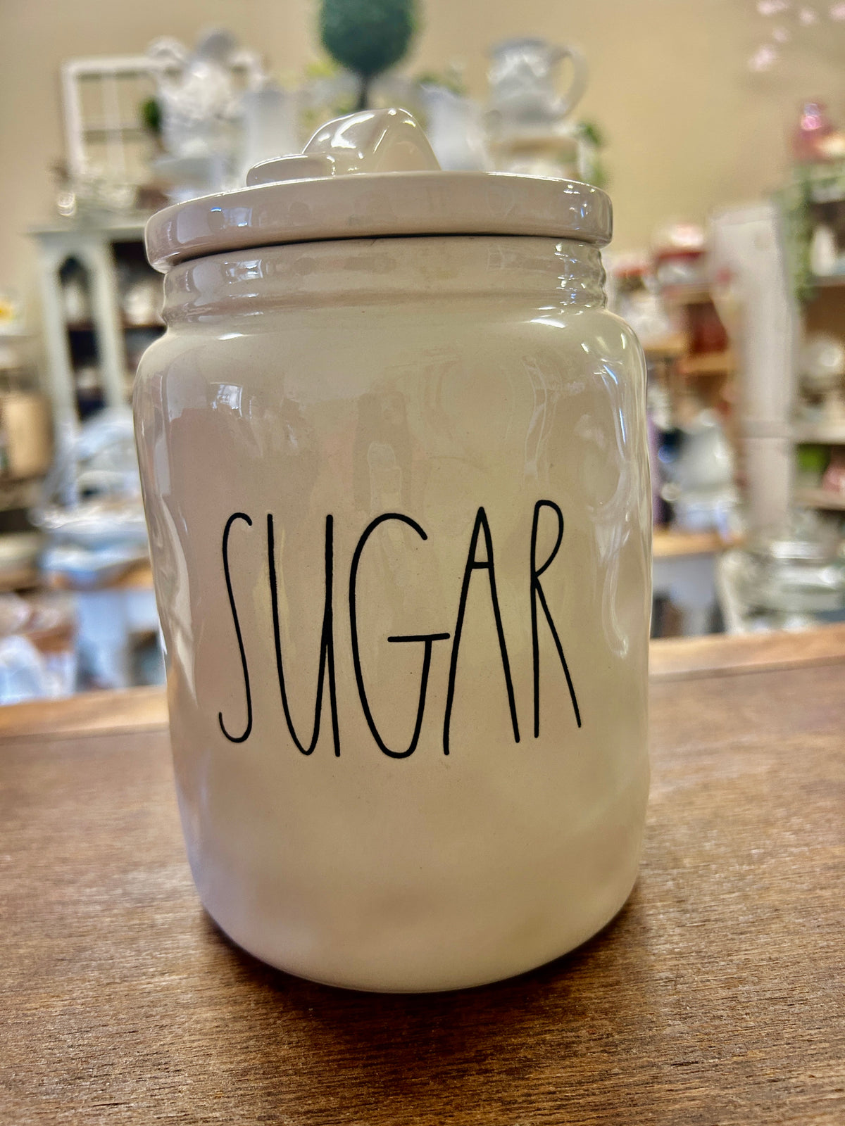 White Rae Dunn SUGAR Canister, 7"