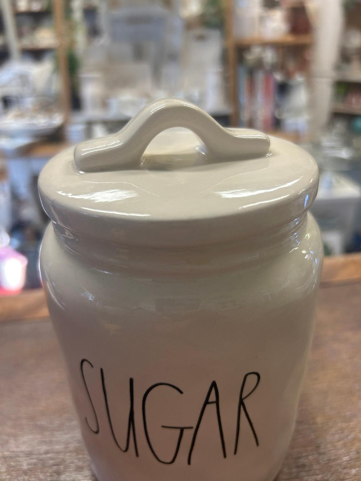 White Rae Dunn SUGAR Canister, 7"