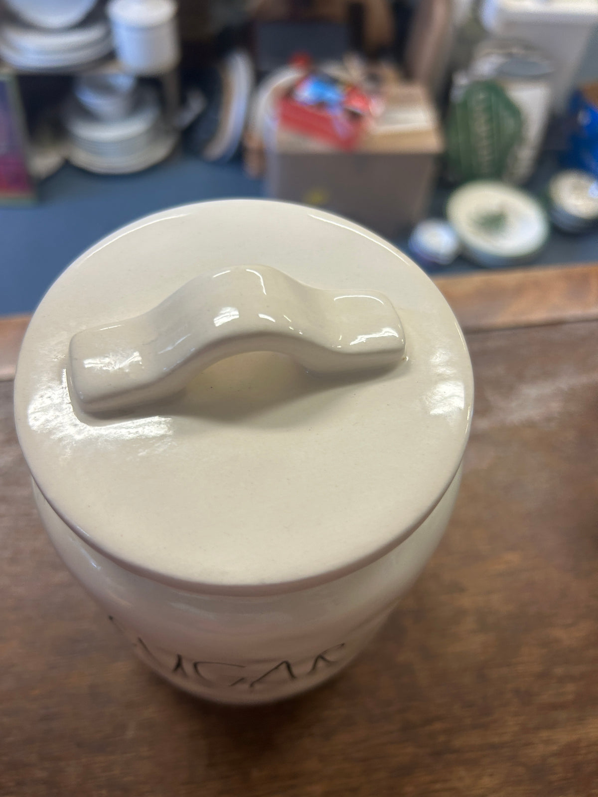 White Rae Dunn SUGAR Canister, 7"