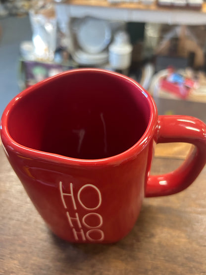 Red Rae Dunn HO HO HO Mug, 4 3/4"