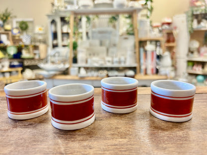 Red & White Napkin Rings 4, 1 3/4"