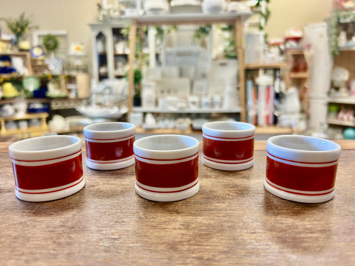 Red & White Napkin Rings 5, 1 3/4"
