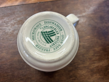 Red Green White Longaberger Christmas Holly Mug, 4 1/4"