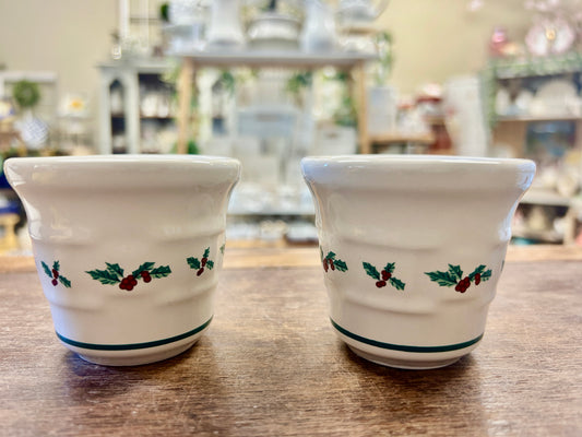 Longaberger Holly Votive Holder Set of 2