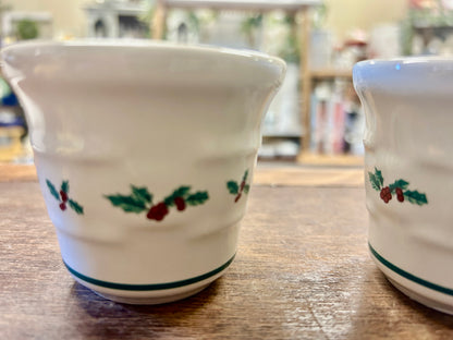 Longaberger Holly Votive Holder Set of 2