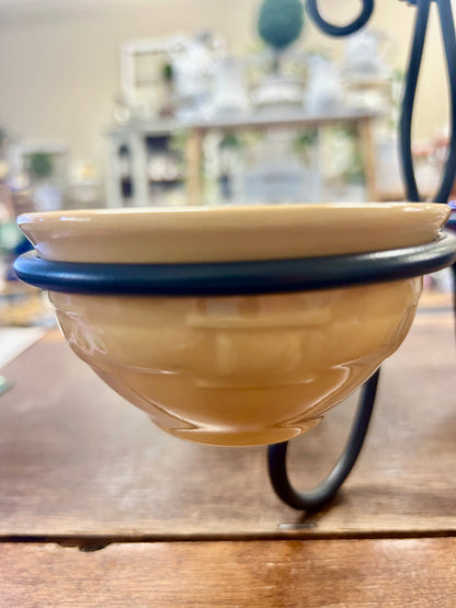 Multicolor Longaberger Metal Caddy w/4 Bowls, 9 1/2"