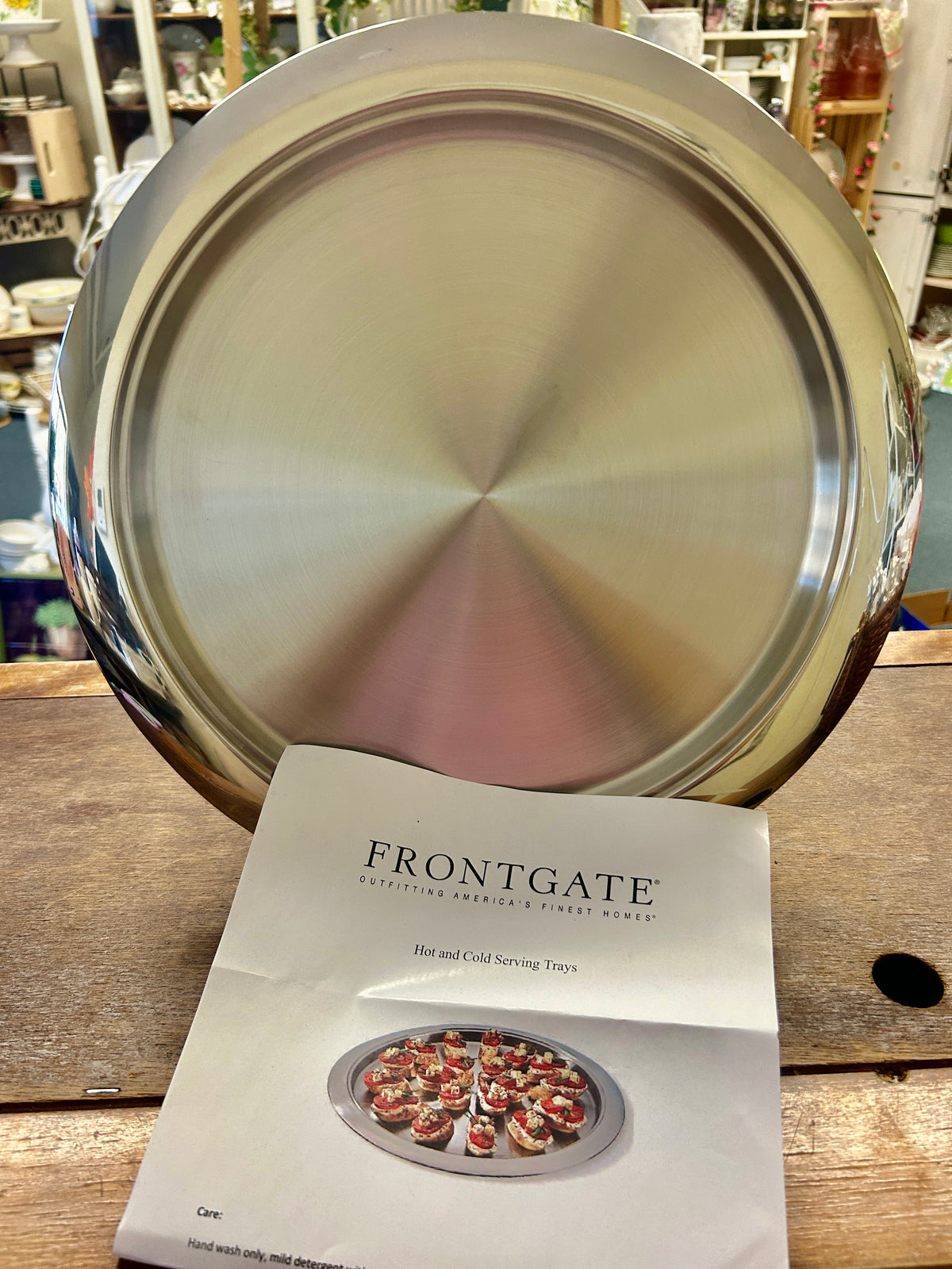 Silver Frontgate NEW Silver Round Tray, 14"