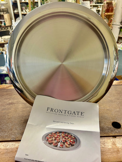 Silver Frontgate NEW Silver Round Tray, 14"