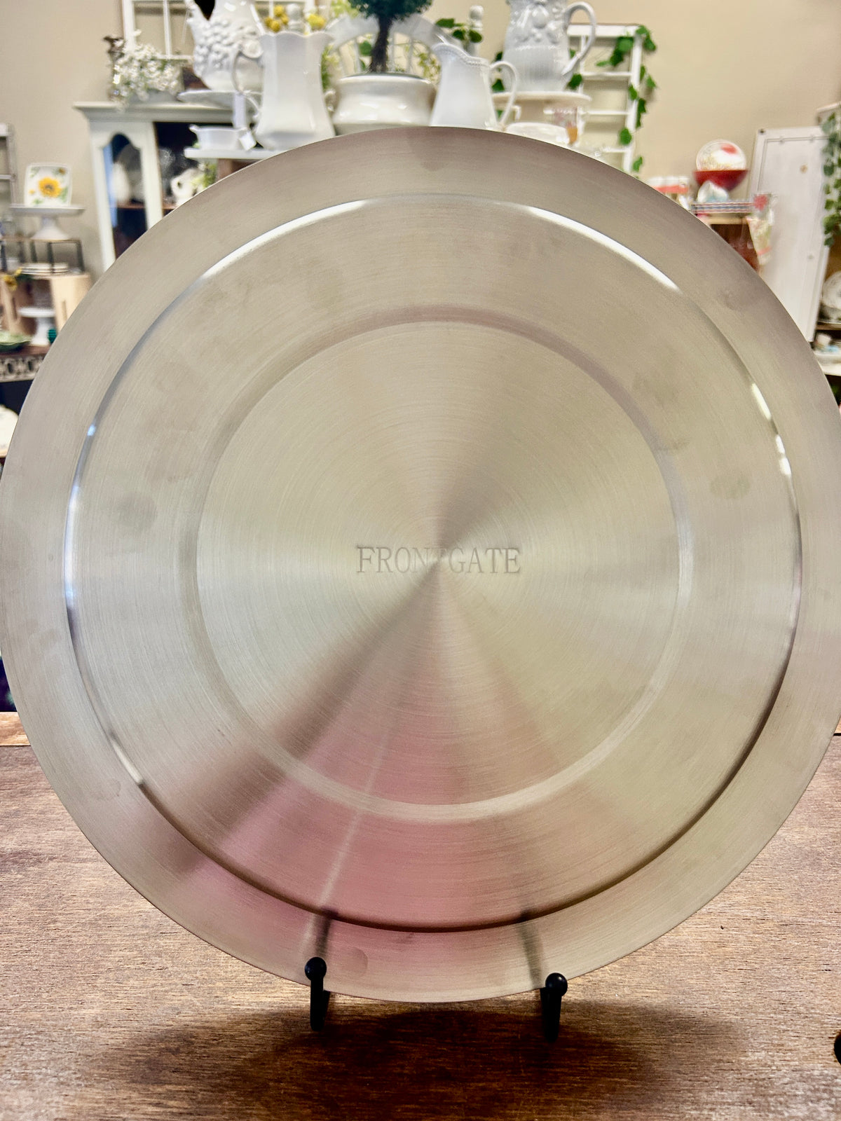 Silver Frontgate NEW Silver Round Tray, 14"