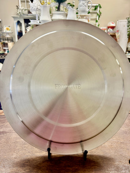 Silver Frontgate NEW Silver Round Tray, 14"
