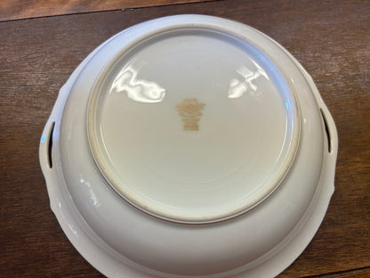 Gold & White Noritake Christmas Ball Round Bowl, 9 3/4"