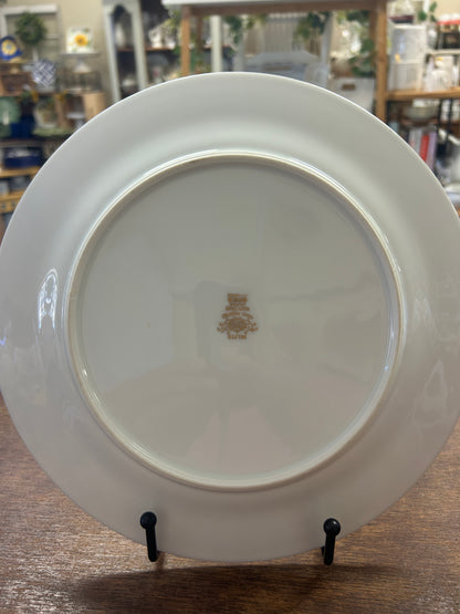 Gold & White Noritake Christmas Ball Dinner Plate, 10"
