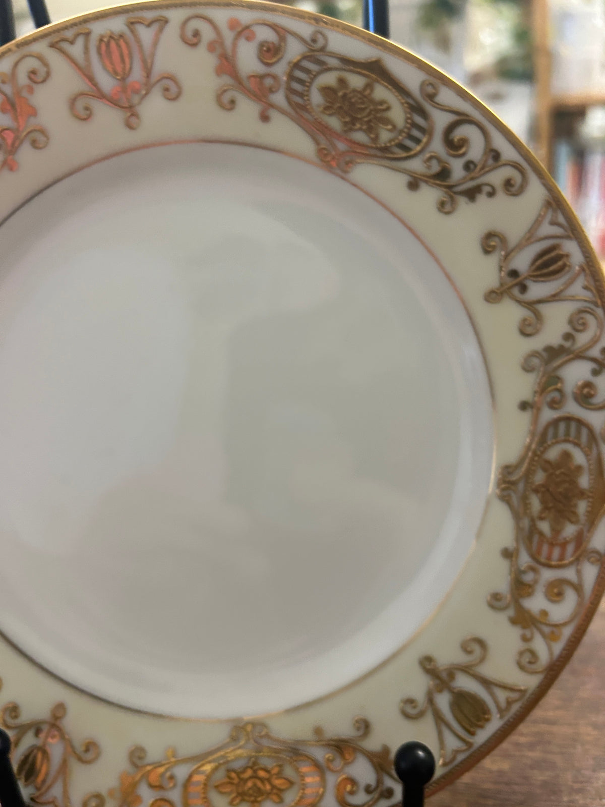 Gold & White Noritake Christmas Ball Salad Plate, 7 1/2"