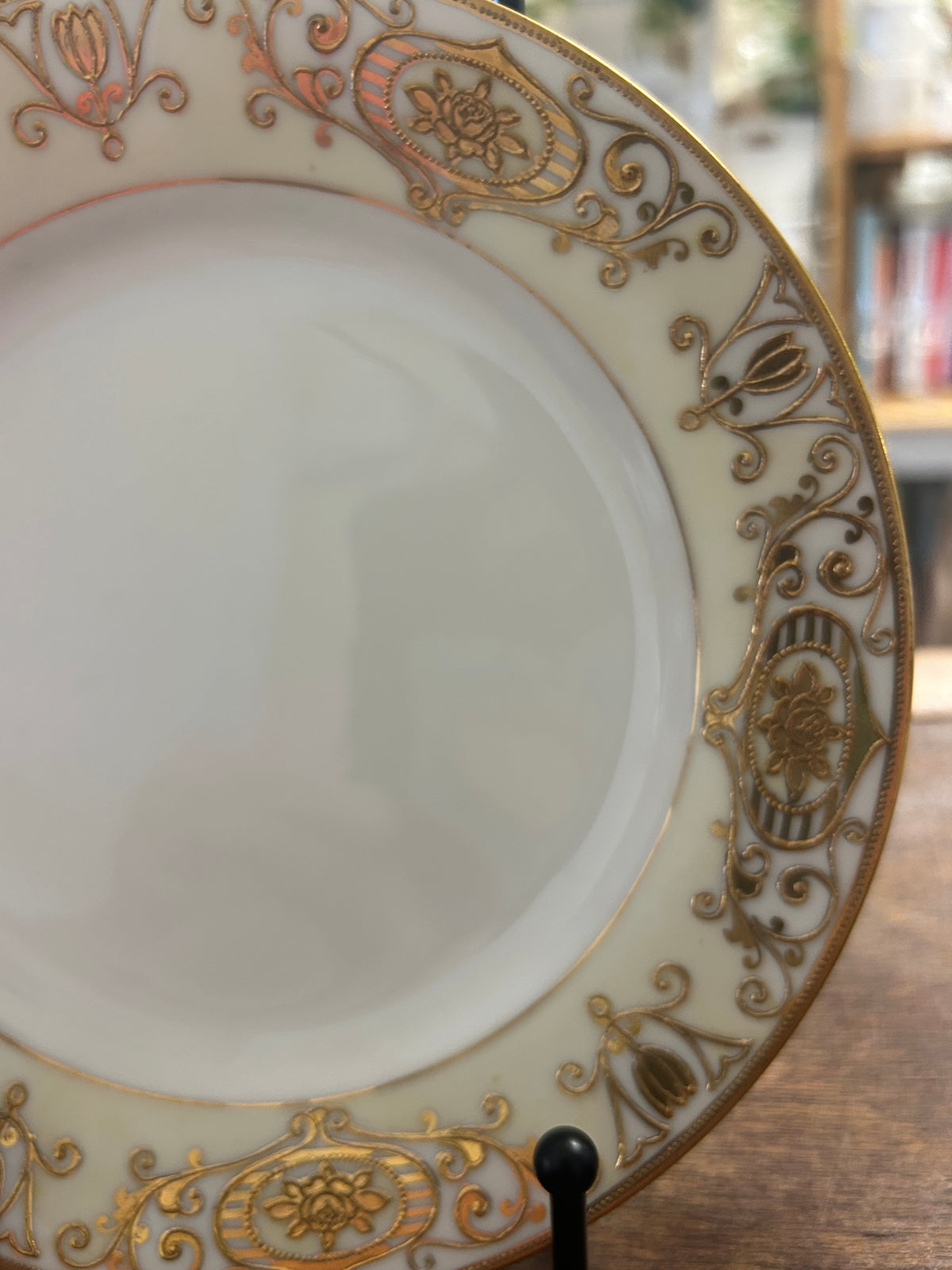 Gold & White Noritake Christmas Ball Salad Plate, 7 1/2"
