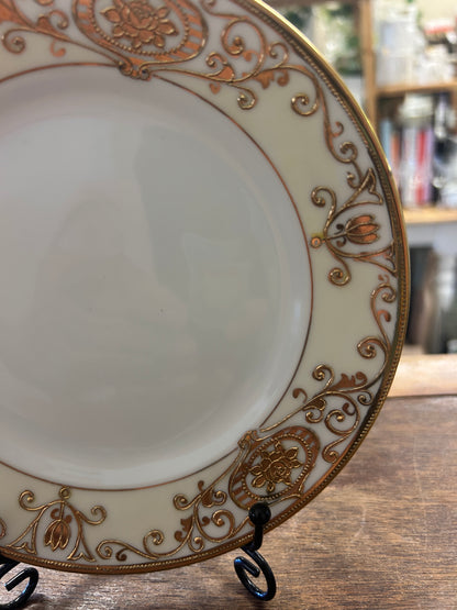 Gold & White Noritake Christmas Ball Bread Plate, 6 1/4"