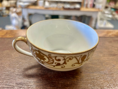 Gold & White Noritake Christmas Ball Cup, 2"