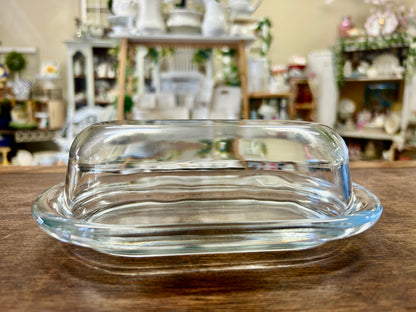 Clear Butter Dish, 7 3/4"