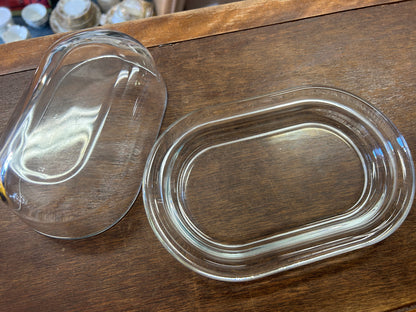 Clear Butter Dish, 7 3/4"