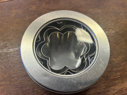 Silver  Set of 5 Flower Cookie Cutters, 3 1/2"