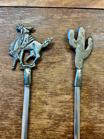 Silver  Vintage Cowboy Skewers 6, 17"