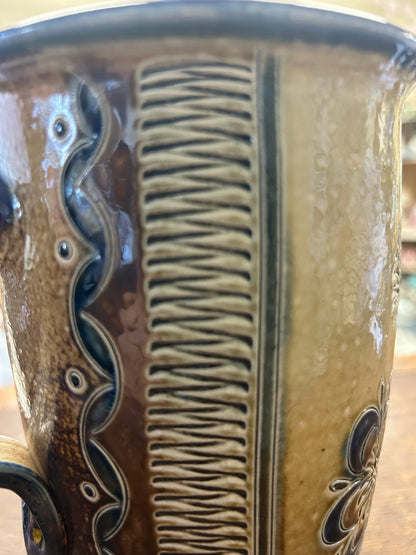 Blue & Brown Ephraim Pottery RARE Pottery Pitcher, 6 3/4"