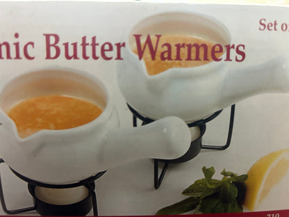 White Norpro NEW Butter Warmers 2, 3 ounces
