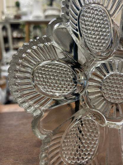 Federal Glass Co Clear Deviled Egg Platter, 8"