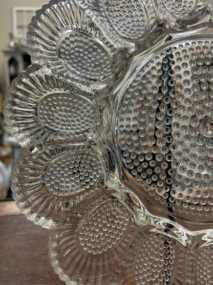 Indiana Glass Clear Deviled Egg Platter, 11 1/4"