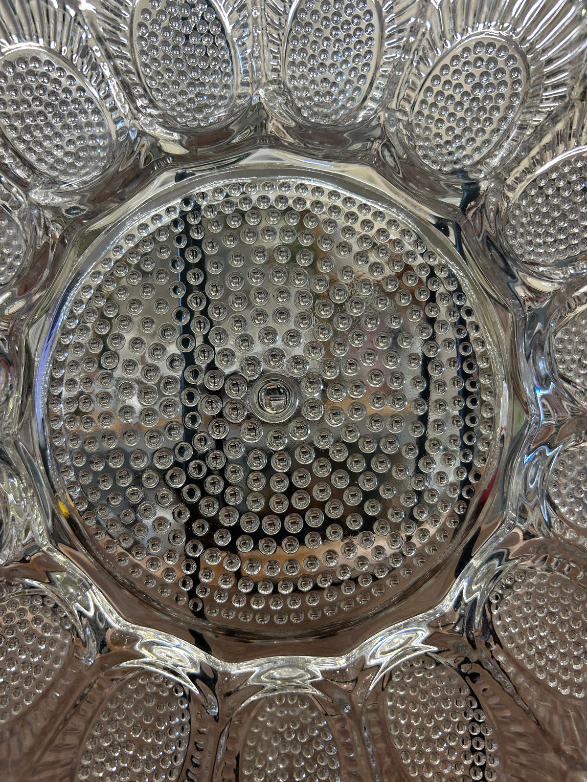 Indiana Glass Clear Deviled Egg Platter, 11 1/4"