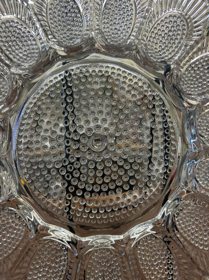 Indiana Glass Clear Deviled Egg Platter, 11 1/4"