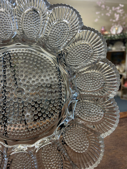 Indiana Glass Clear Deviled Egg Platter, 11"