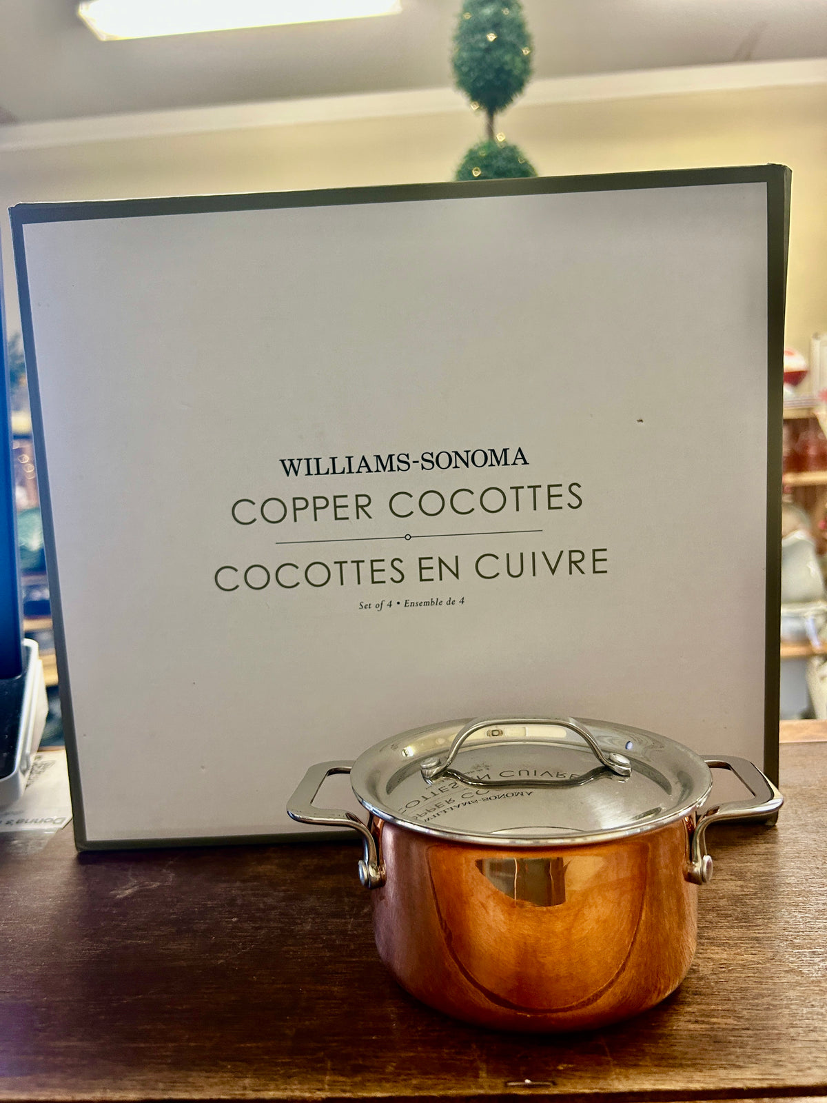Copper NEW Williams Sonoma Mini Copper Cocotte Set of 4, 16 ounces
