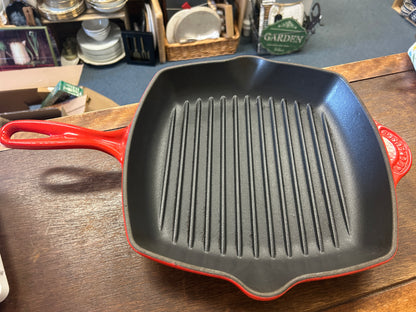 Le Creuset Red Grill Pan, 10 1/2"